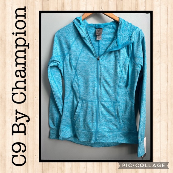 C9 by Champion Jackets & Blazers - NWT C9 by Champion Duo Dry Max Blue hooded Full Zip Jacket Size XS